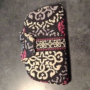 Vera Bradley Black and Pink Patterned Clutch